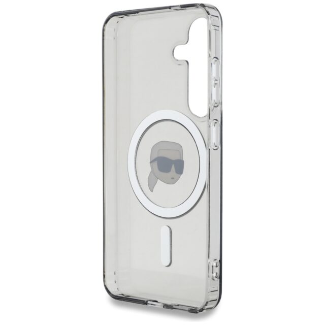 Case Karl Lagerfeld Button Karl Head Printed Logo MagSafe for Samsung Galaxy S25 black - imagine 7