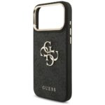 Case Guess 4G Big 4G Classic Logo Big Strap Metal Buttons for iPhone 17 Pro Max black - imagine 6