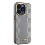 DKNY DKHMP15XPCPVSLE iPhone 15 Pro Max 6.7" beige hardcase Leather Checkered Mono Pattern MagSafe - imagine 4