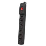 Arcon M6 1.5m Black Power Strip, Surge Protector, 6-Outlets, 1.5m Cord