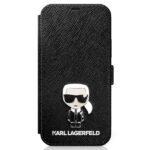 Karl Lagerfeld KLFLBKP12LIKMSBK iPhone12 Pro Max 6,7" black book Saffiano Ikonik Metal