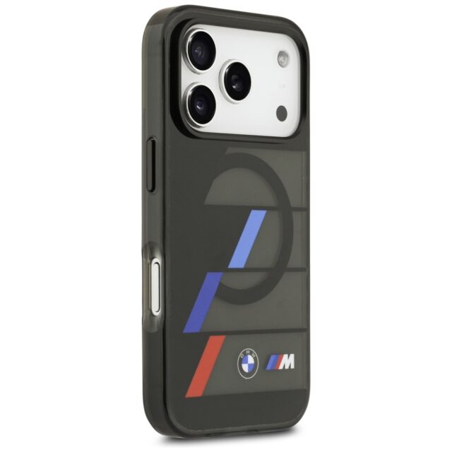 BMW M IML Metal Buttons Tricolor Lines MagSafe Case for iPhone 17 Pro Max Black - imagine 4