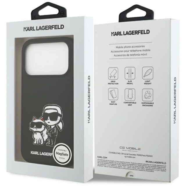 Case Karl Lagerfeld Silicone K&C Sketch  & Logo MagSafe for iPhone 17 Pro black - imagine 8