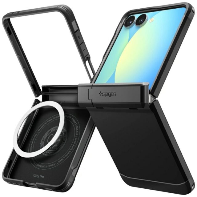 Case Spigen Tough Armor Pro Mag MagSafe for Samsung Galaxy Z Flip7 black - imagine 2