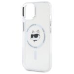Karl Lagerfeld KLHMP15SHLSCHH iPhone 15 6.1" white hardcase IML Metal Choupette Head MagSafe - imagine 6