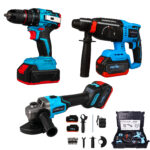 EXTRALINK POWERLINK ZESTAW AKUMULATOROWYCH NARZĘDZI SZLIFIERKA, MŁOT UDAROWY, WKRĘTARKA PWL-AG815, PWL-6608, PWL-CD1016