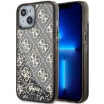 Guess GUHCP14SLC4PSGK iPhone 14 / 15 / 13 6.1" black hardcase Liquid Glitter 4G Transculent