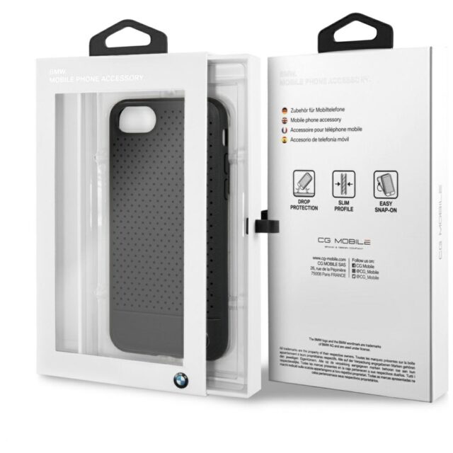 BMW BMHCI8PEBOBK iPhone 7/8/ SE 2020 Hard Case Black Signature Perforated - imagine 5
