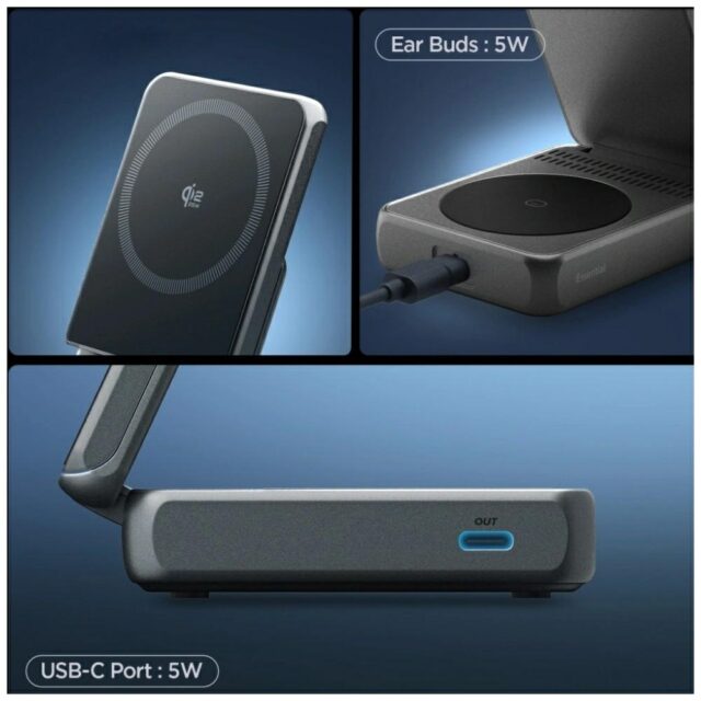 Ładowarka indukcyjna 2w1 Spigen           Essential Qi2.2 25W MagSafe czarny - imagine 3