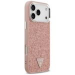 Guess Glitter Triangle Logo MagSafe Case for iPhone 17 Pro Max Pink - imagine 4