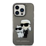 Karl Lagerfeld KLHCP14LHNKCTGK iPhone 14 Pro 6,1" black hardcase Glitter Karl&Choupette - imagine 3