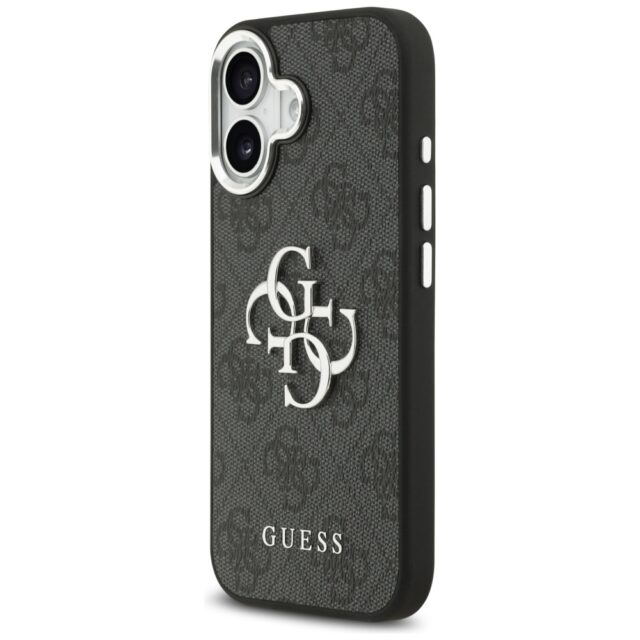 Case Guess 4G Big 4G Classic Logo for iPhone 17 black silver - imagine 2