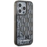 Case Karl Lagerfeld Liquide Glitter Monogram Gradient for iPhone 15 Pro Max black - imagine 4