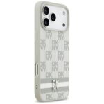 Case DKNY Checkered with Printed Stripes for iPhone 17 Pro Max beige - imagine 4
