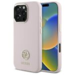 Guess GUHCP16LM4DGPP iPhone 16 Pro 6.3" pink hardcase Silicone Logo Strass 4G