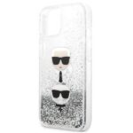 Karl Lagerfeld KLHCP13MKICGLS iPhone 13 /14/15 6,1" silver hardcase Liquid Glitter Karl&Choupette He - imagine 6