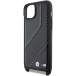Case BMW BMHCP15S23PSCCK iPhone 15 / 14 / 13 6.1" black hardcase M Edition Carbon Stripe & Strap - imagine 5