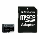 Verbatim 128GB microSD Card + Adapter Pro U3 black 47044