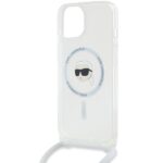 Karl Lagerfeld KLHMP15SHCKHNT iPhone 15 /14 / 13 6.1" hardcase transparent Crossbody IML Karl Head M - imagine 5