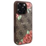 Guess GUHMP16XP4ROPEMCW iPhone 16 Pro Max 6.9" brown hardcase 4G Flowers Print MagSafe - imagine 4
