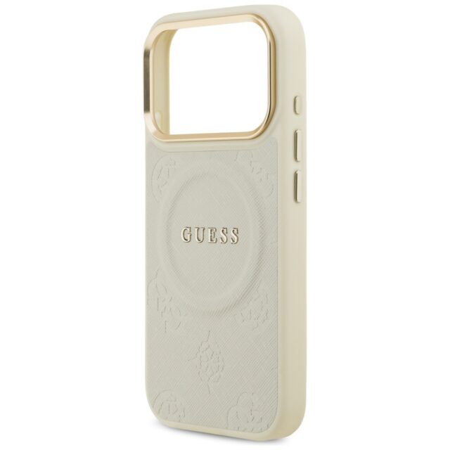 Case Guess Peony Hot Stamp MagSafe for iPhone 17 Pro beige - imagine 6