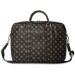 Bag Guess 4G Peony Front Pocket  Zipper Triangle Logo 16" black