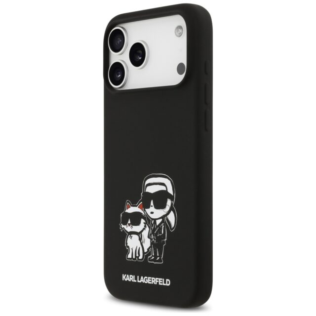Case Karl Lagerfeld Silicone K&C Sketch  & Logo MagSafe for iPhone 17 Pro Max black - imagine 2
