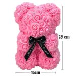 LED Rose Teddy Bear Extralink Home, Pink Rose Set 25cm - imagine 4