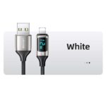 USAMS Braided Cable U78 Lightning 1.2m LED 2.4A Fast Charging silver black SJ543USB02 (US-SJ543) - imagine 6