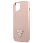 Guess GUHCP13MPSATLP iPhone 13 / 14 / 15 6,1" pink hardcase SaffianoTriangle Logo - imagine 6