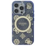Guess GUHMP16LH4PYEEB iPhone 16 Pro 6.3" blue hardcase IML Peony On 4G Background MagSafe - imagine 3