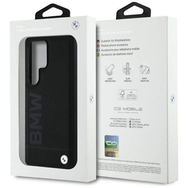 Case BMW Leather Big Wordmark for Samsung Galaxy S25 Ultra black - imagine 8