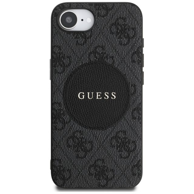 Case Guess 4G Circle Classic Logo MagSafe for iPhone 16e black - imagine 3
