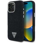 Case Guess Denim Triangle Logo MagSafe for iPhone 16 Pro black
