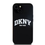 DKNY DKHMP15SSNYACH iPhone 15 / 14 / 13 6.1" black hardcase Liquid Silicone White Printed Logo MagSa - imagine 3