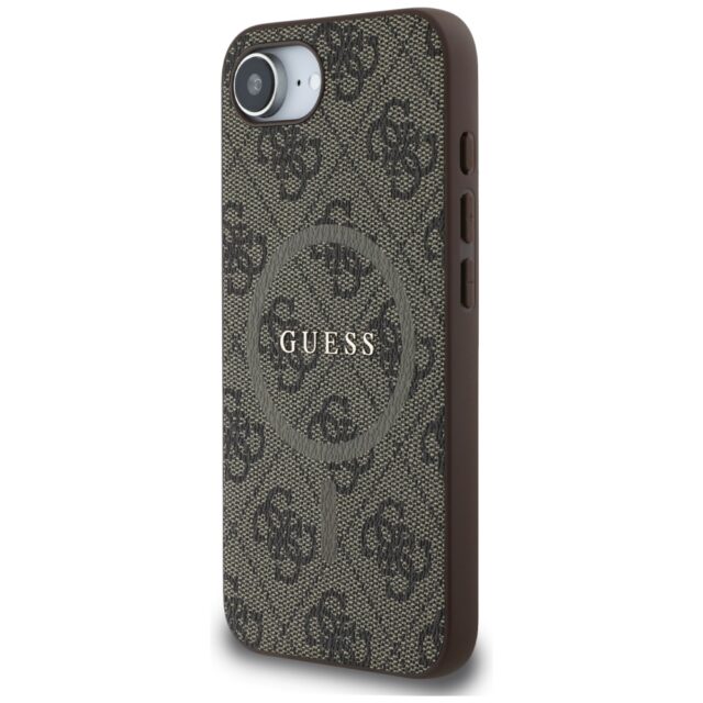 Case Guess 4G Ring Classic Logo MagSafe for iPhone 16e brown - imagine 2
