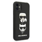 Karl Lagerfeld KLHCN61IK3DKC iPhone 11 6,1" / Xr black hardcase 3D Rubber Karl`s&Choupette - imagine 5