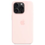 Etui Apple MT1F3ZM/A iPhone 15 Pro 6.1" MagSafe jasnoróżowy/light pink Silicone Case - imagine 4