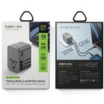 ENERGEA Wall Charger 1xUSB + 2xUSB-C PD-PPS-QC 3.0 65W 1A2C 4-in-1 Adapter US/AU/EU/UK Gunmetal Trav - imagine 7
