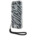 Karl Lagerfeld KLHCP16SHZBPKCCK iPhone 16 6.1" black hardcase IML Zebra Pattern & Cord