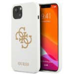 Guess GUHCP13SLS4GGWH iPhone 13 mini 5,4" white hard case Silicone 4G Logo