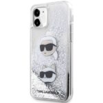 Karl Lagerfeld KLHCN61LDHKCNS iPhone 11/ Xr 6.1" silver hardcase Liquid Glitter Karl & Choup - imagine 2