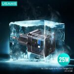 USAMS wall charger 1xUSB-C T42 mini 25W Super SI PD3.0 Fast Charging + U43 cable USB-C/USB-C white - imagine 3