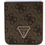 Guess GUHCZF5P4TDPW F731 Z Flip5 brown hardcase Leather 4G Triangle Strass - imagine 5