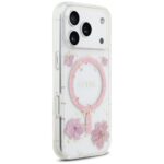 Case Guess Resin Flowers Glitter MagSafe for iPhone 17 Pro pink - imagine 4