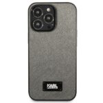 Karl Lagerfeld KLHCP13LSFMP2DG iPhone 13 Pro / 13 6,1" hardcase silver Saffiano Plaque - imagine 3
