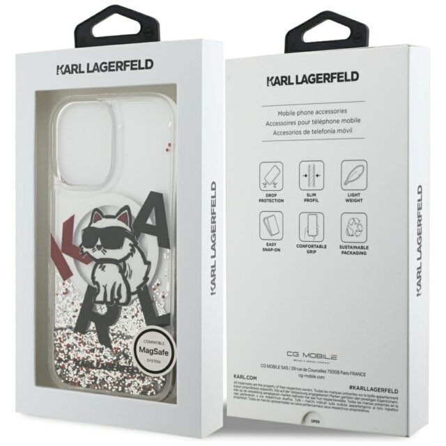 Karl Lagerfeld Liquid Glitter Choupette Logo MagSafe Case for iPhone 17 Clear - imagine 8