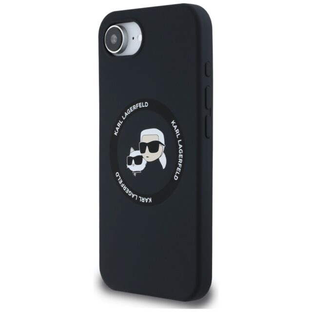 Case Karl Lagerfeld Silicone Karl&Choupette Heads MagSafe for iPhone 16e black - imagine 2