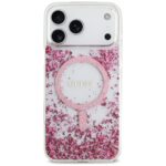 Guess Resin Bottom Glitter MagSafe Case for iPhone 17 Pro Max Pink - imagine 3