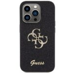 Guess GUHCP15LHG4SGK iPhone 15 Pro 6.1" black hardcase Glitter Script Big 4G - imagine 3